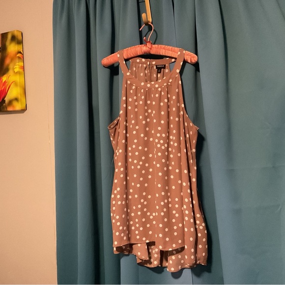 torrid Tops - Torrid Brown Polka Dot Sleeveless Blouse